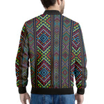 Pixel Ethnic Pattern Print Men's Bomber Jacket