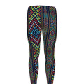 Pixel Ethnic Pattern Print Men's Leggings
