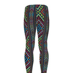 Pixel Ethnic Pattern Print Men's leggings
