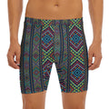 Pixel Ethnic Pattern Print Men's Long Boxer Briefs