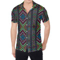 Pixel Ethnic Pattern Print Men's Shirt