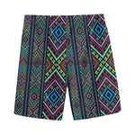 Pixel Ethnic Pattern Print Men's Sports Shorts