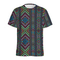 Pixel Ethnic Pattern Print Men's Athletic T-Shirt