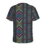 Pixel Ethnic Pattern Print Men's Sports T-Shirt