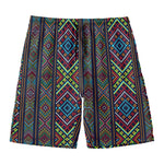 Pixel Ethnic Pattern Print Men's Swim Trunks