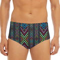 Pixel Ethnic Pattern Print Men's Triangle Swim Briefs