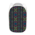 Pixel Ethnic Pattern Print Mesh Laundry Hamper