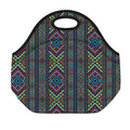 Pixel Ethnic Pattern Print Neoprene Lunch Bag