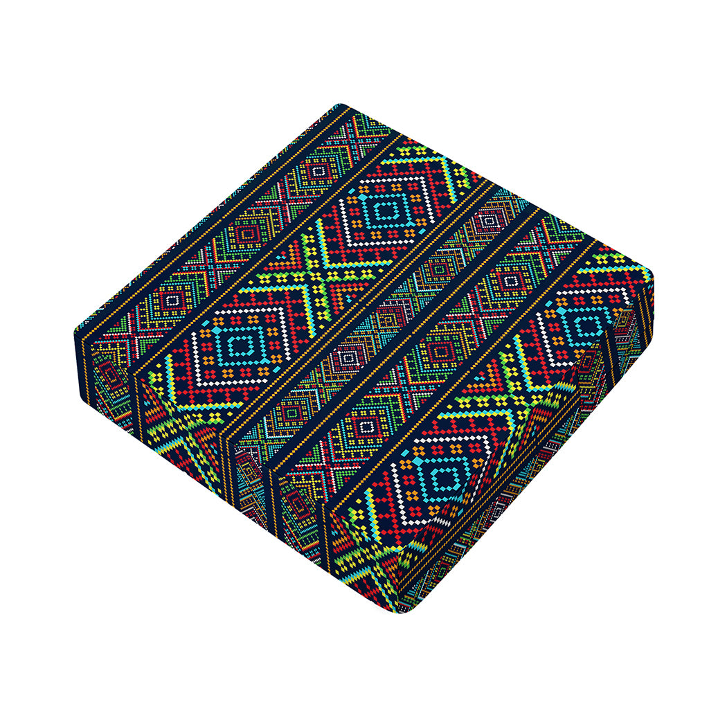 Pixel Ethnic Pattern Print Outdoor Seat Cushion Cover