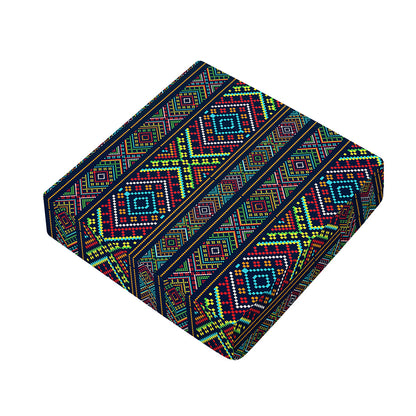 Pixel Ethnic Pattern Print Outdoor Seat Cushion Cover
