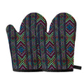 Pixel Ethnic Pattern Print Oven Mitts