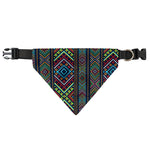 Pixel Ethnic Pattern Print Over The Collar Dog Bandana