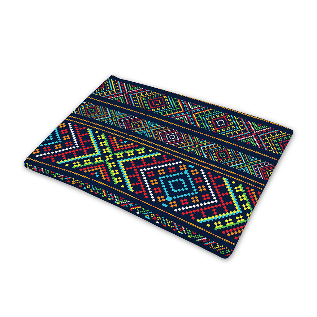 Pixel Ethnic Pattern Print Pet Cooling Mat Cover