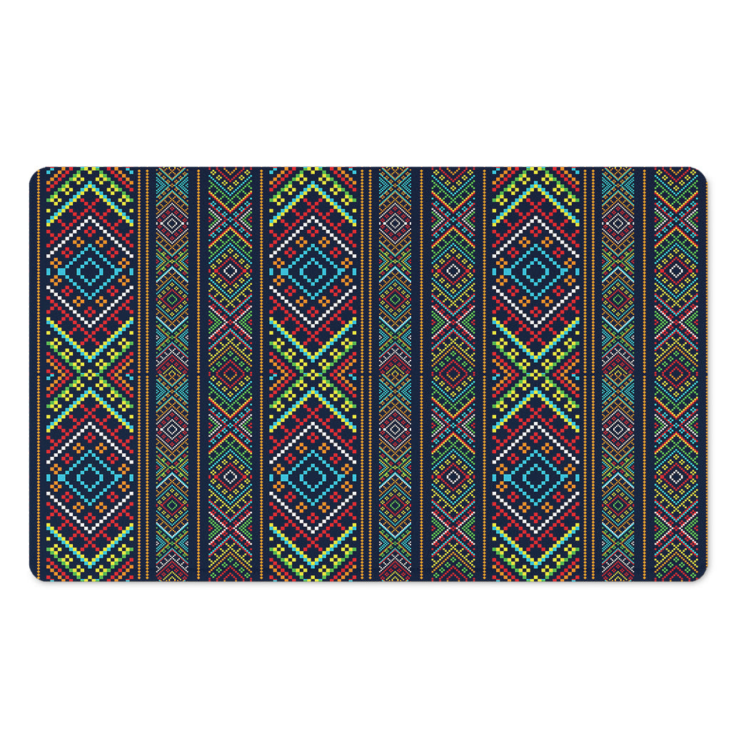 Pixel Ethnic Pattern Print Polyester Doormat