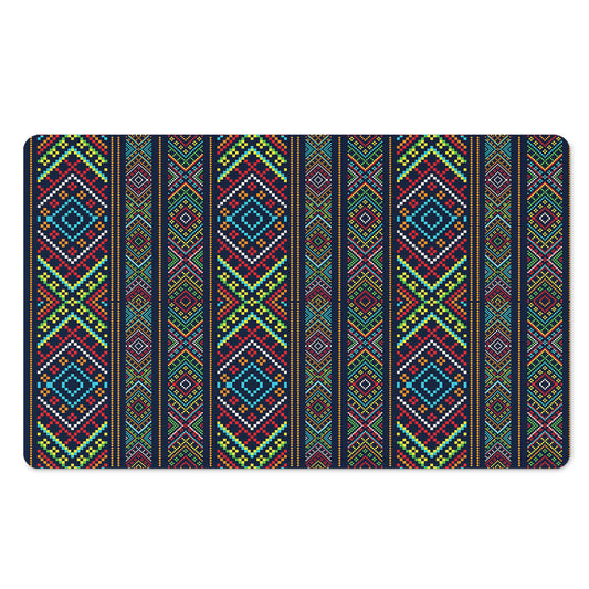 Pixel Ethnic Pattern Print Polyester Doormat