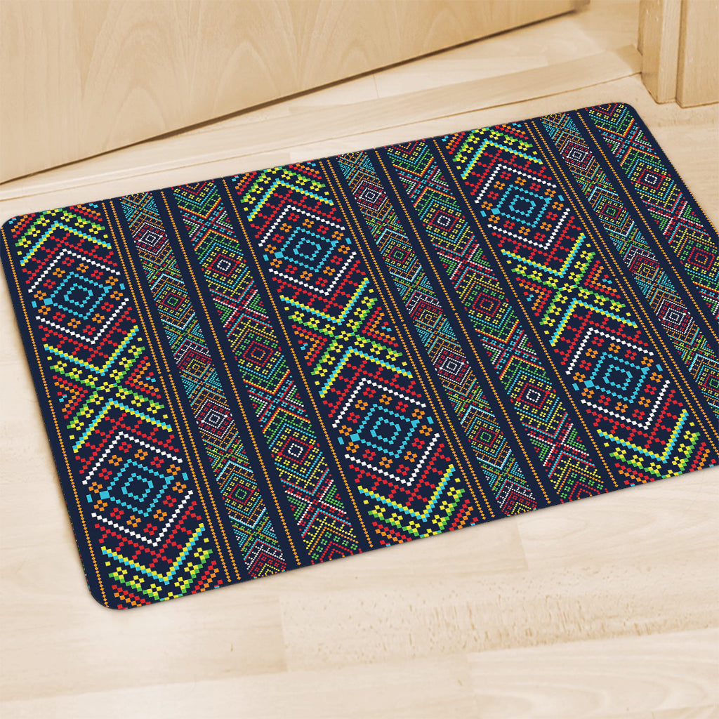 Pixel Ethnic Pattern Print Polyester Doormat