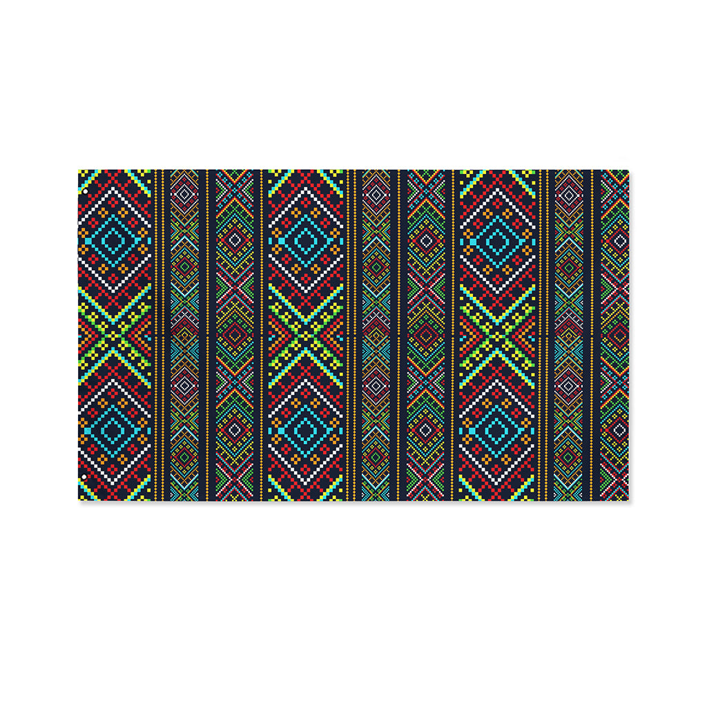 Pixel Ethnic Pattern Print Polyester Flag