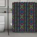 Pixel Ethnic Pattern Print Polyester Shower Curtain