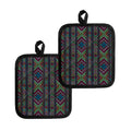 Pixel Ethnic Pattern Print Pot Holders