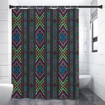 Pixel Ethnic Pattern Print Premium Shower Curtain