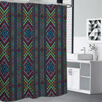 Pixel Ethnic Pattern Print Premium Shower Curtain