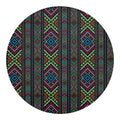 Pixel Ethnic Pattern Print Round Blanket