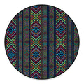 Pixel Ethnic Pattern Print Round Floor Mat