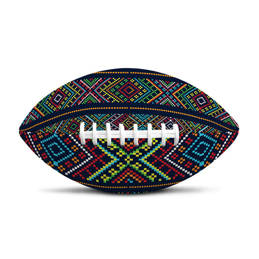 Pixel Ethnic Pattern Print Rugby Ball