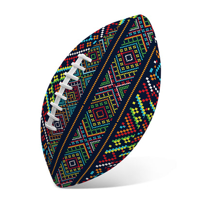 Pixel Ethnic Pattern Print Rugby Ball