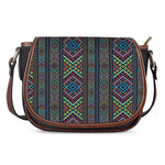Pixel Ethnic Pattern Print Saddle Bag
