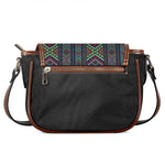 Pixel Ethnic Pattern Print Saddle Bag