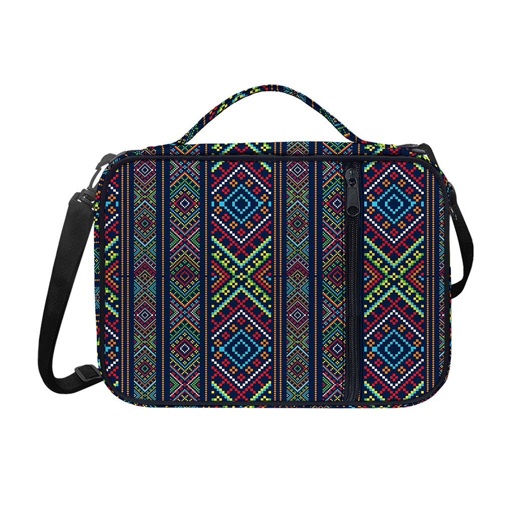 Pixel Ethnic Pattern Print Shoulder Strap Bible Bag