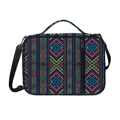 Pixel Ethnic Pattern Print Shoulder Strap Bible Bag