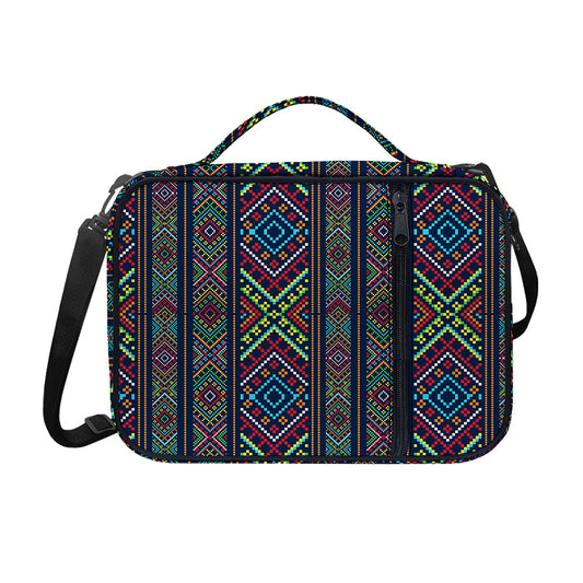 Pixel Ethnic Pattern Print Shoulder Strap Bible Bag