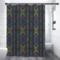 Pixel Ethnic Pattern Print Shower Curtain