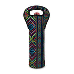 Pixel Ethnic Pattern Print Single Neoprene Wine Tote
