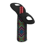 Pixel Ethnic Pattern Print Single Neoprene Wine Tote