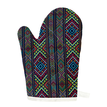 Pixel Ethnic Pattern Print Single Oven Mitt