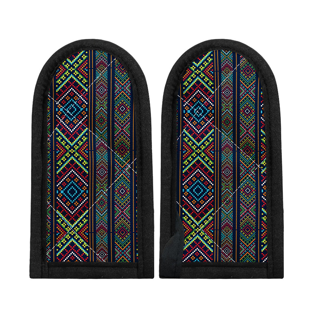 Pixel Ethnic Pattern Print Skillet Handle Cover