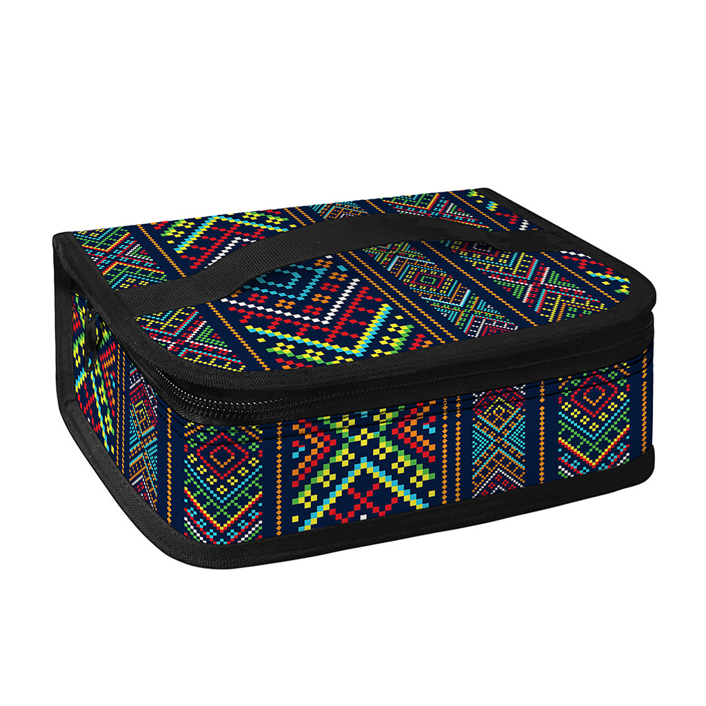 Pixel Ethnic Pattern Print Small Lunch Bag
