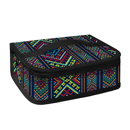 Pixel Ethnic Pattern Print Small Lunch Bag