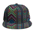 Pixel Ethnic Pattern Print Snapback Cap