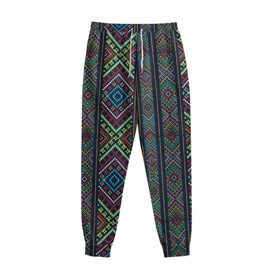 Pixel Ethnic Pattern Print Sweatpants