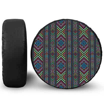 Pixel Ethnic Pattern Print Tire Cover