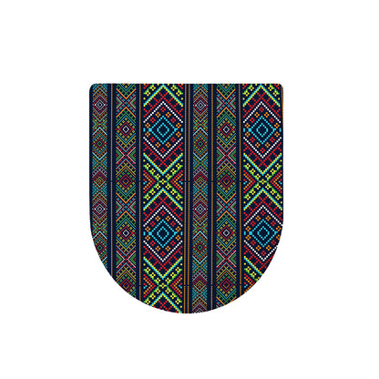 Pixel Ethnic Pattern Print Toilet Lid Cover
