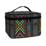 Pixel Ethnic Pattern Print Travel Makeup Bag
