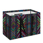 Pixel Ethnic Pattern Print Utility Tote Bag