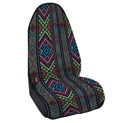 Pixel Ethnic Pattern Print Waterproof Car Seat Cover