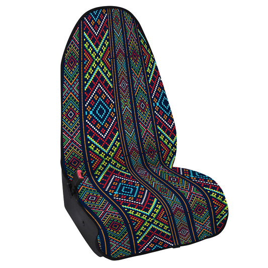 Pixel Ethnic Pattern Print Waterproof Car Seat Cover
