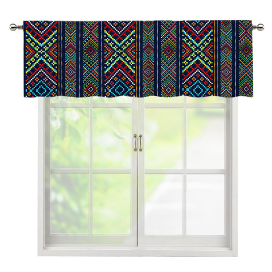 Pixel Ethnic Pattern Print Window Valance